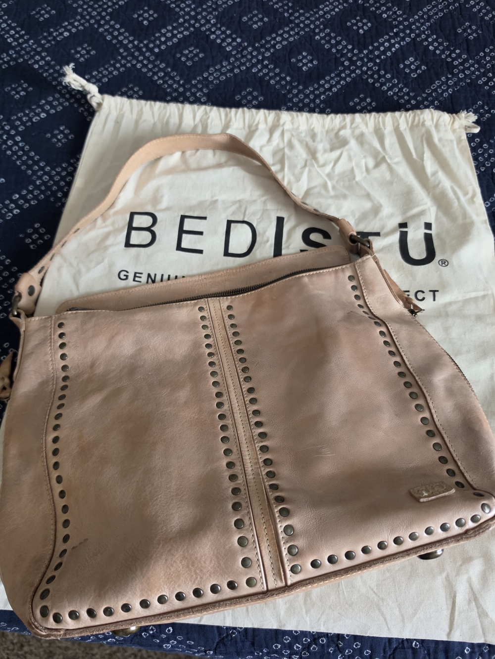 Bed Stu Packet LTC Leather Studded Shoulder Bag